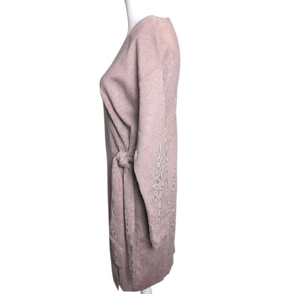Cozy Co. Light Mauve Pink Stretch Sweater Knit Wrap Dress Duster Womens L - Picture 2 of 6